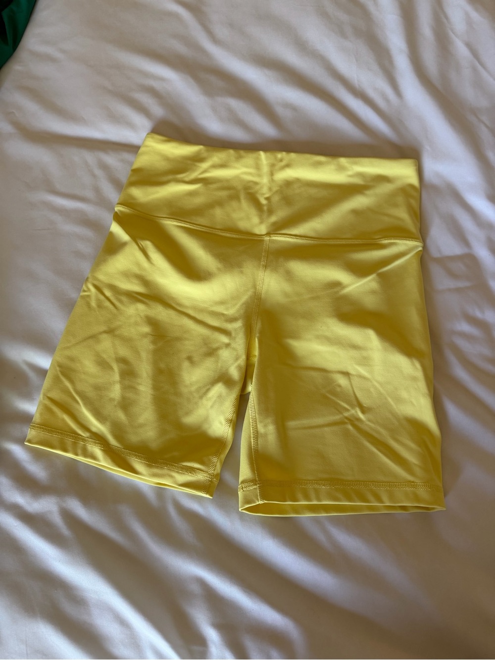 Athleta Bright Yellow High-Rise Bike Shorts
